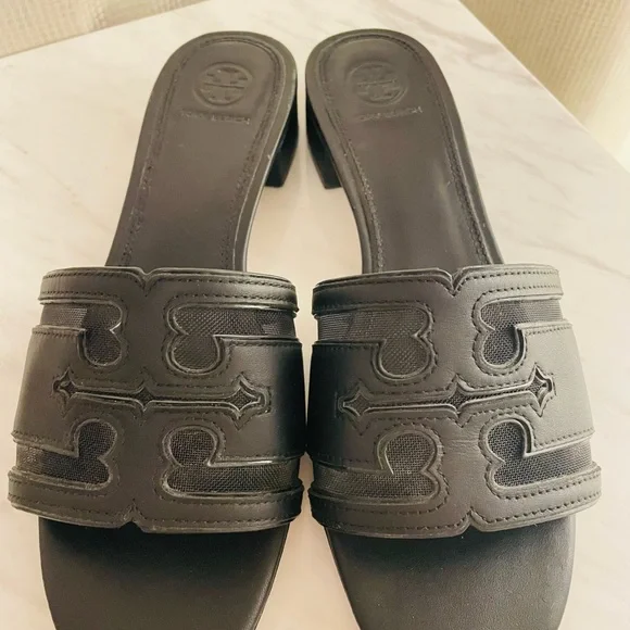 Tory Burch Stitched Logo 30MM Slide, Sz 7.5 - Picture 2 of 10